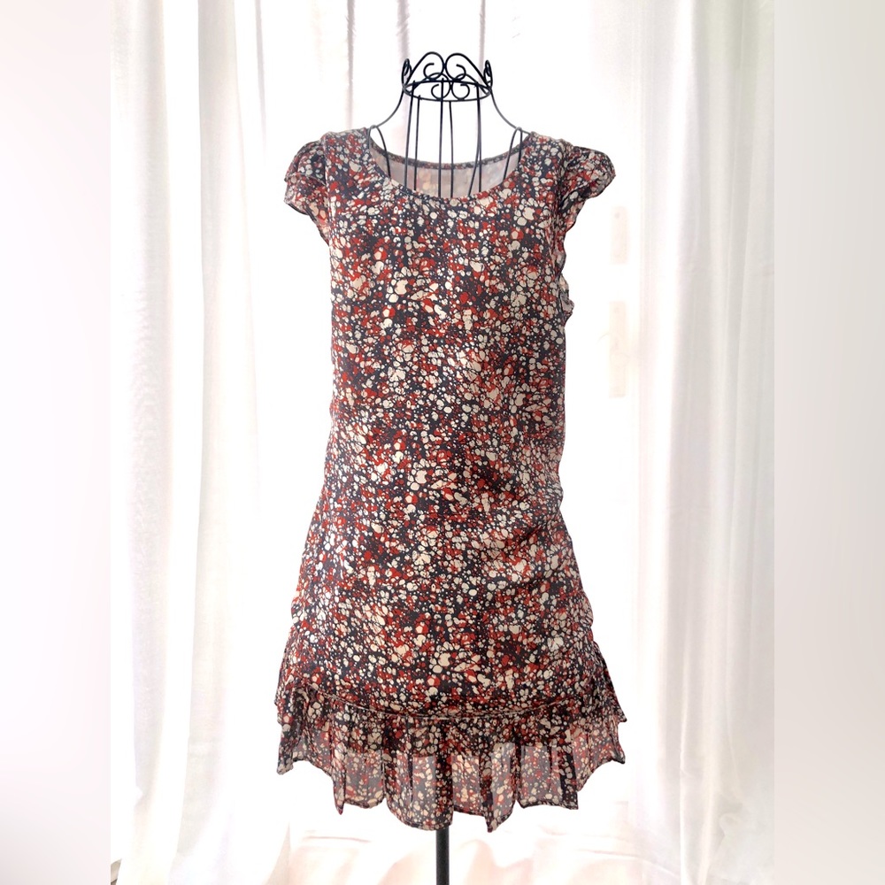 Tulle Red White Black Splatter Dress